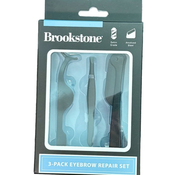 👀Brookstone 3-Pack Eyebrow Repair Set – Curler, Trimmer & Brow Clip NEW - Picture 1 of 2
